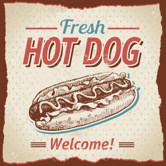 17126183-Vintage-hot-dogs-background-Stock-Vector-vintage-poster-food